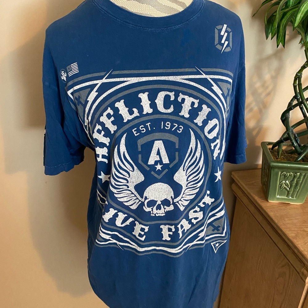 Affliction men’s tee shirt, vintage look and feel